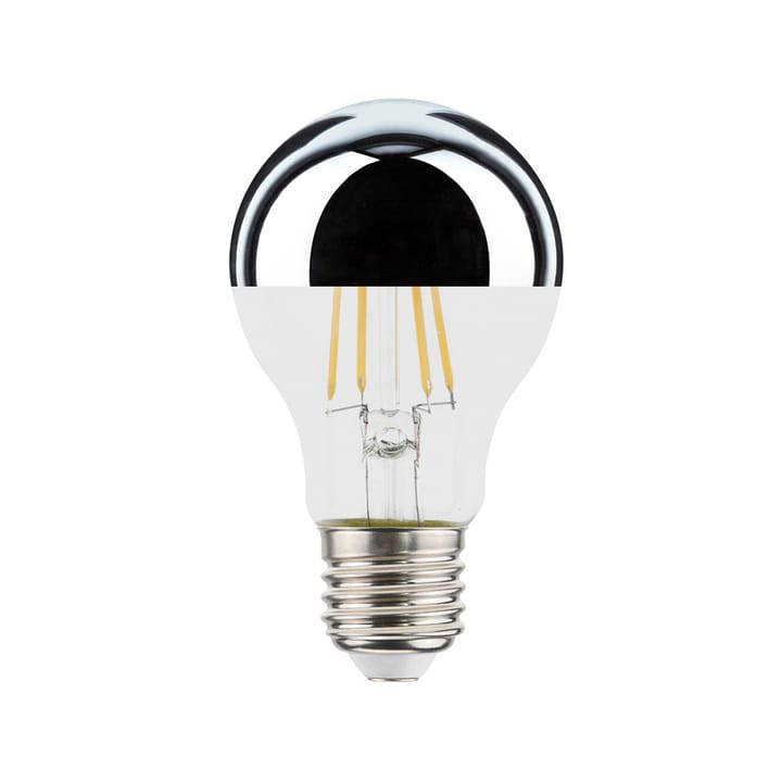 LED Top Mir lyspære, gjennomsiktig/sølv, E27 A60, 2700K E27, 7W Airam