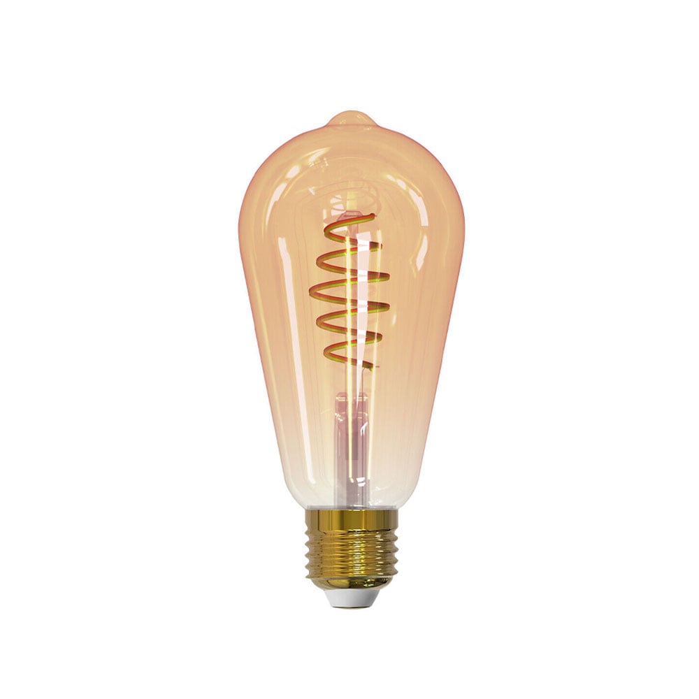 Airam Airam Smarte Hjem Filament LED Edison lyspære amber ST64 spiral E27 6W