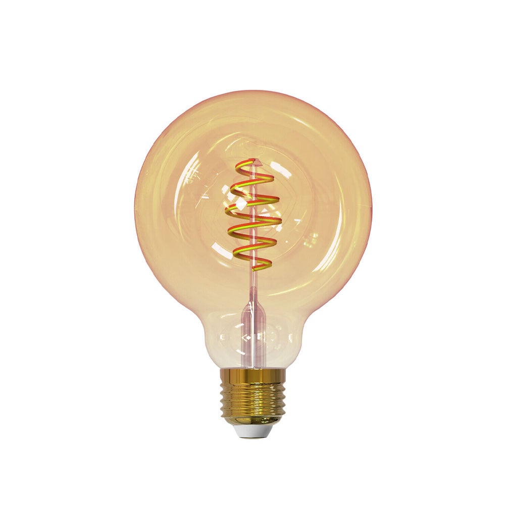 Airam Airam Smarte Hjem Filament LED globe lyspære amber 95MM spiral E27 6W