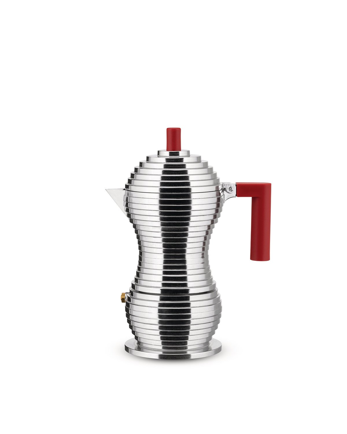 Alessi Pulcina espressobrygger og 3 stk kopper Aluminium-rød