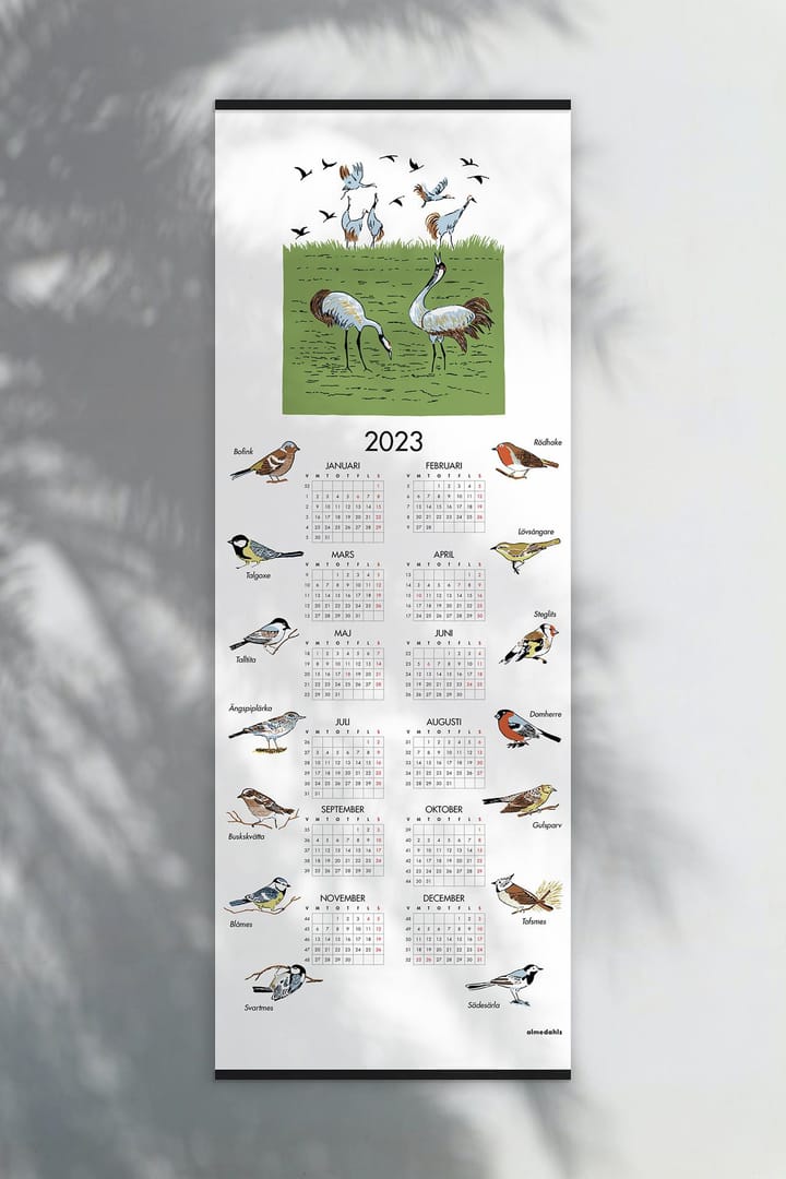 Svenske fugler kalender 2023, 35 x 90 cm Almedahls