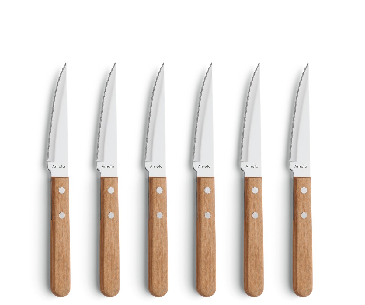 Amefa Pizza grillkniv 6-pk Eik