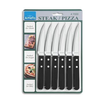 Pizza Noir grillkniv 6-pk - Svart - Amefa