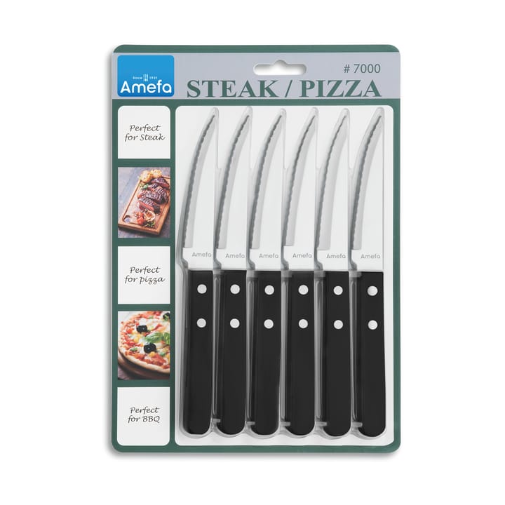 Pizza Noir grillkniv 6-pk, Svart Amefa