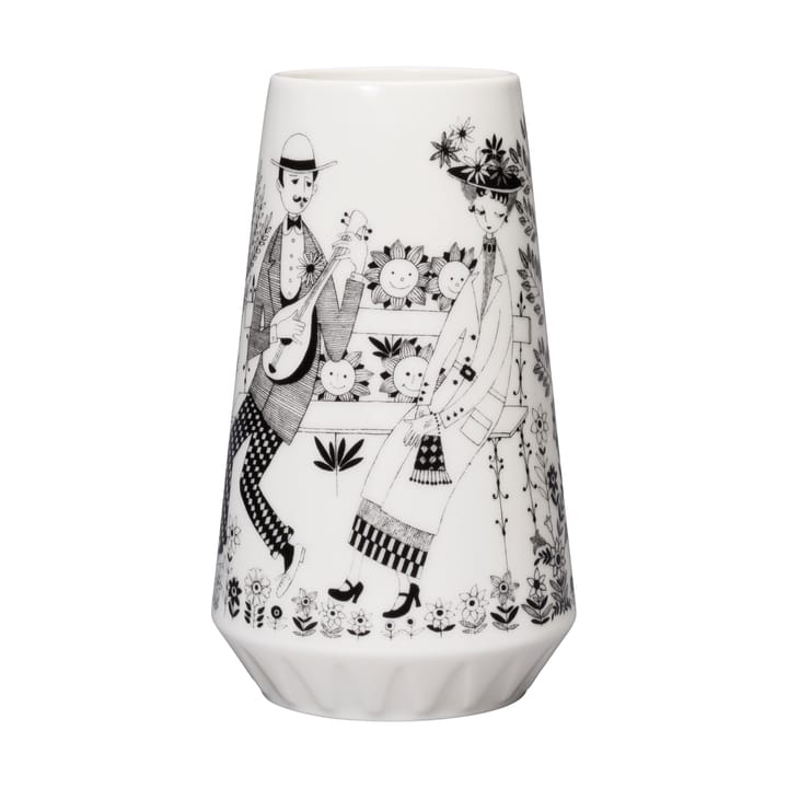 Emilia vase 19 cm - Svart-hvit - Arabia