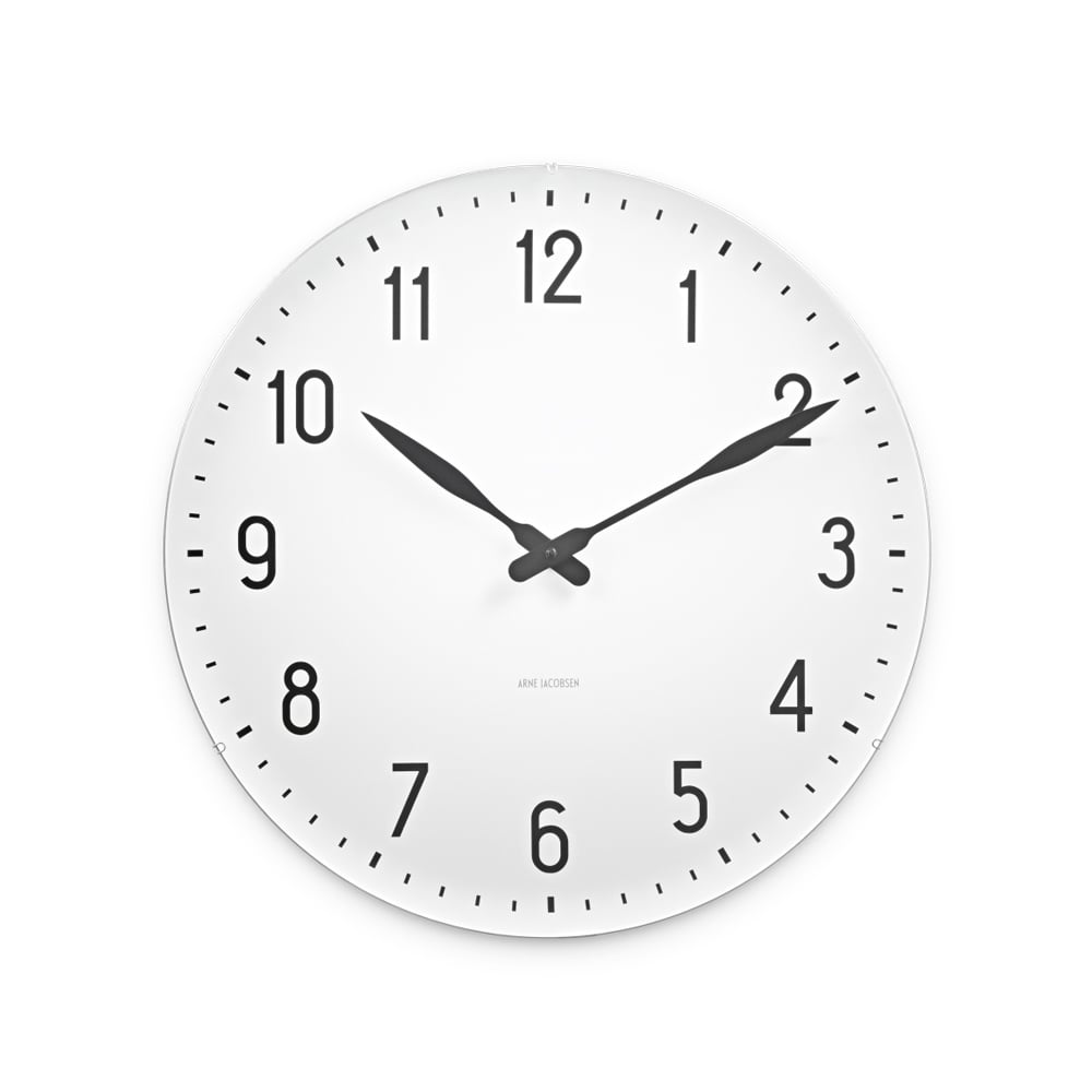 Arne Jacobsen Clocks AJ Station Veggklokke hvit Ø 48 cm