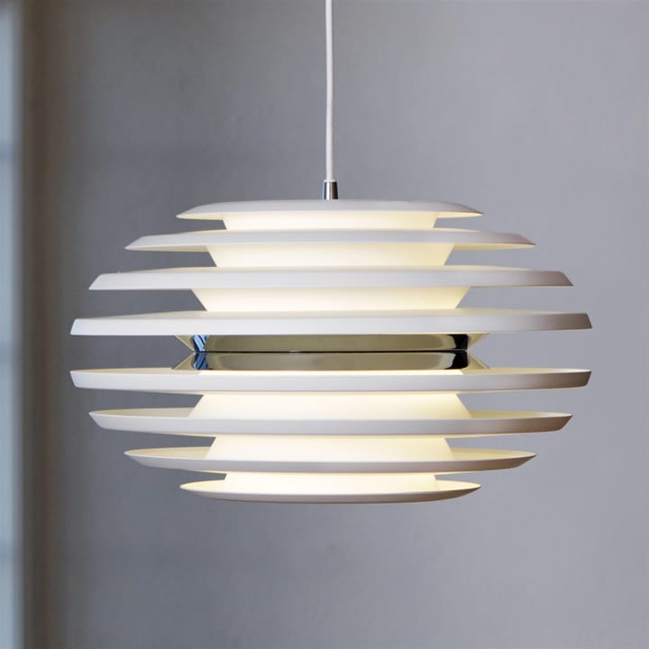 Ellipse taklampe, matt hvit, krom Belid