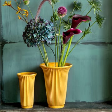 Daisy vase glassert Ø20 cm - Gul - Bergs Potter