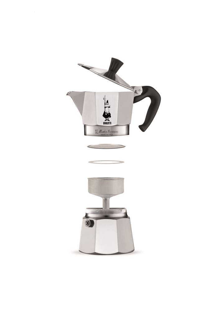 Moka espressokanne 3 kopper, Sølv Bialetti