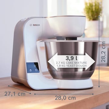  Bosch Serie 4 MUM5XW20 kjøkkenmaskin med vekt 1000W - Hvit champagne - Bosch