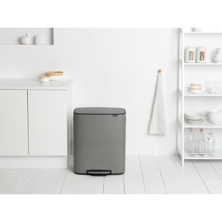 Bo bin pedalbøtte 2x30 L, Mineral concrete grey Brabantia