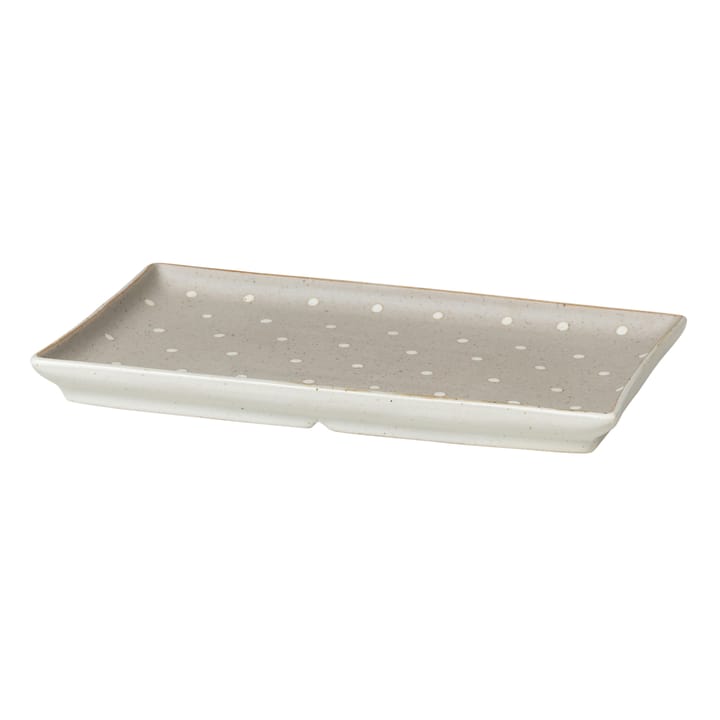 Eli tallerken 17,6x20 cm, Matte soft light grey dots Broste Copenhagen