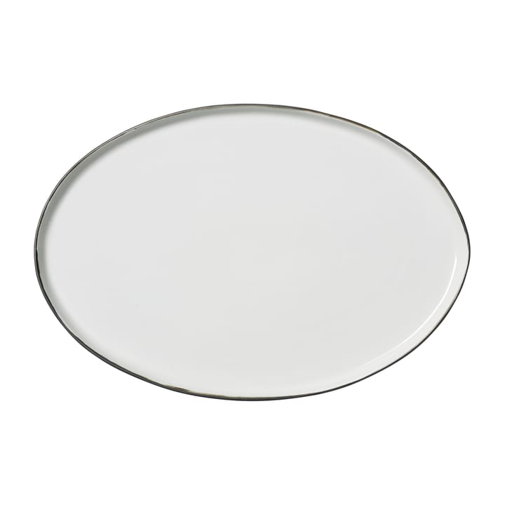 Esrum fat oval 26,5 x 39 cm, Ivory-grey Broste Copenhagen