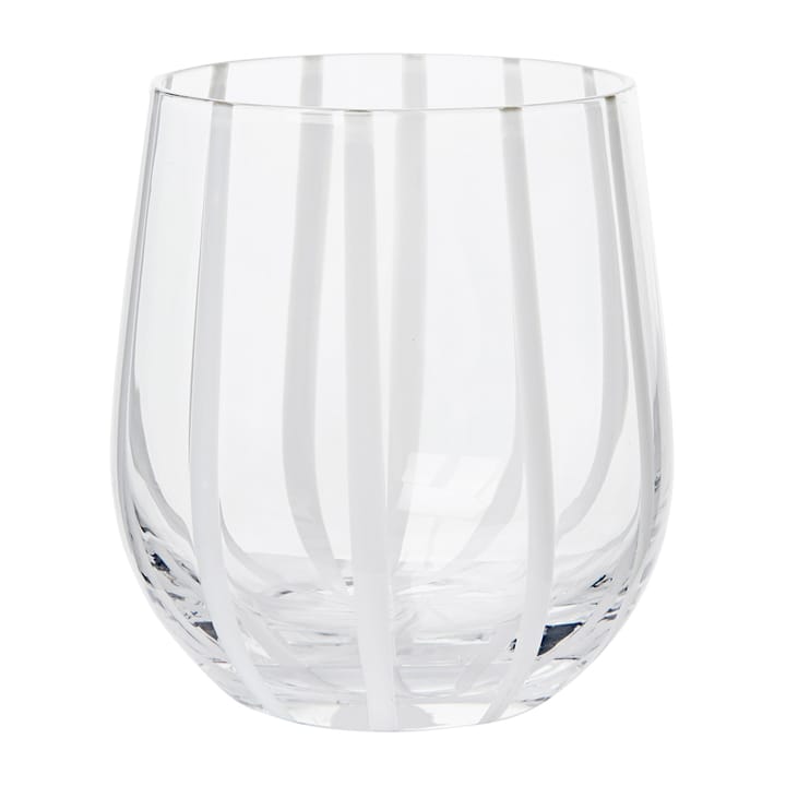 Stripe drikkeglass 35 cl, Clear-white stripes Broste Copenhagen