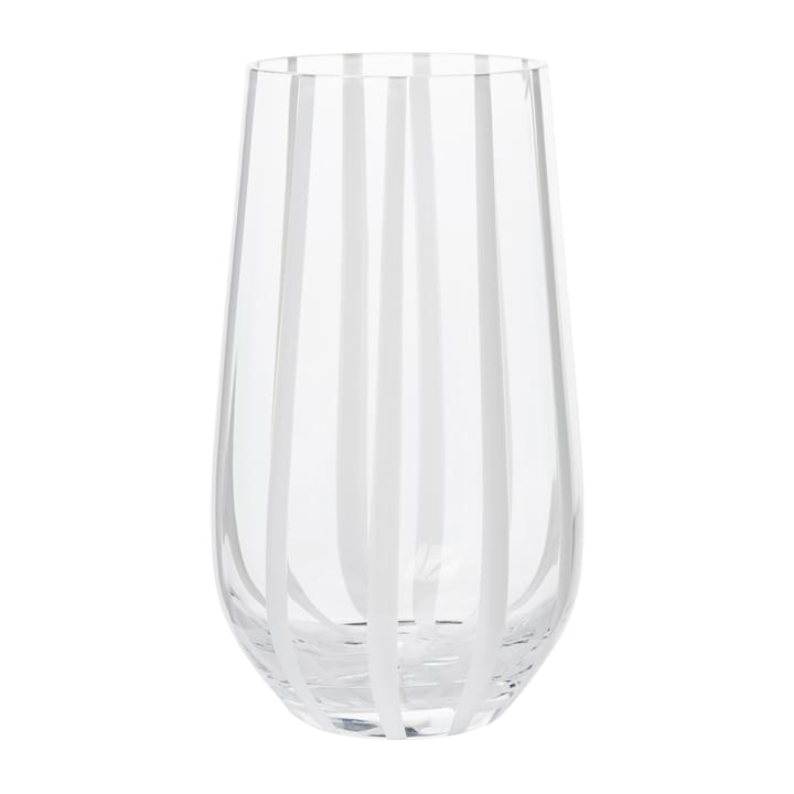 Stripe drikkeglass 55 cl - Clear-white stripes - Broste Copenhagen