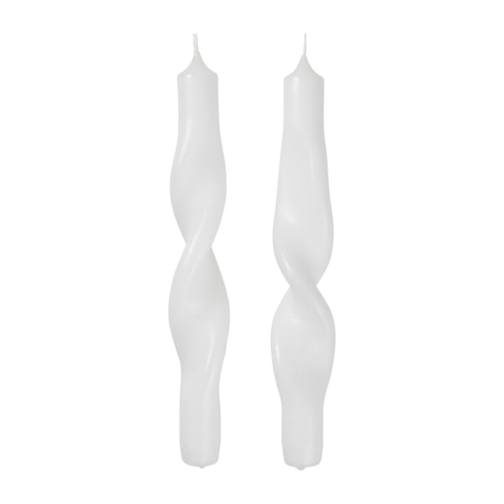 Twisted candles tvinnede lys 23 cm 2-pakning, Pure white Broste Copenhagen