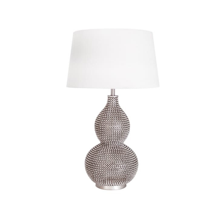 Lofty bordlampe, Satin/white, lampefot av metall By Rydéns