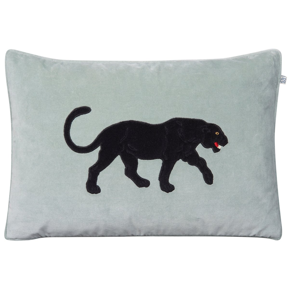 Chhatwal & Jonsson Embroidered Black Panther putevar 40×60 cm Aqua