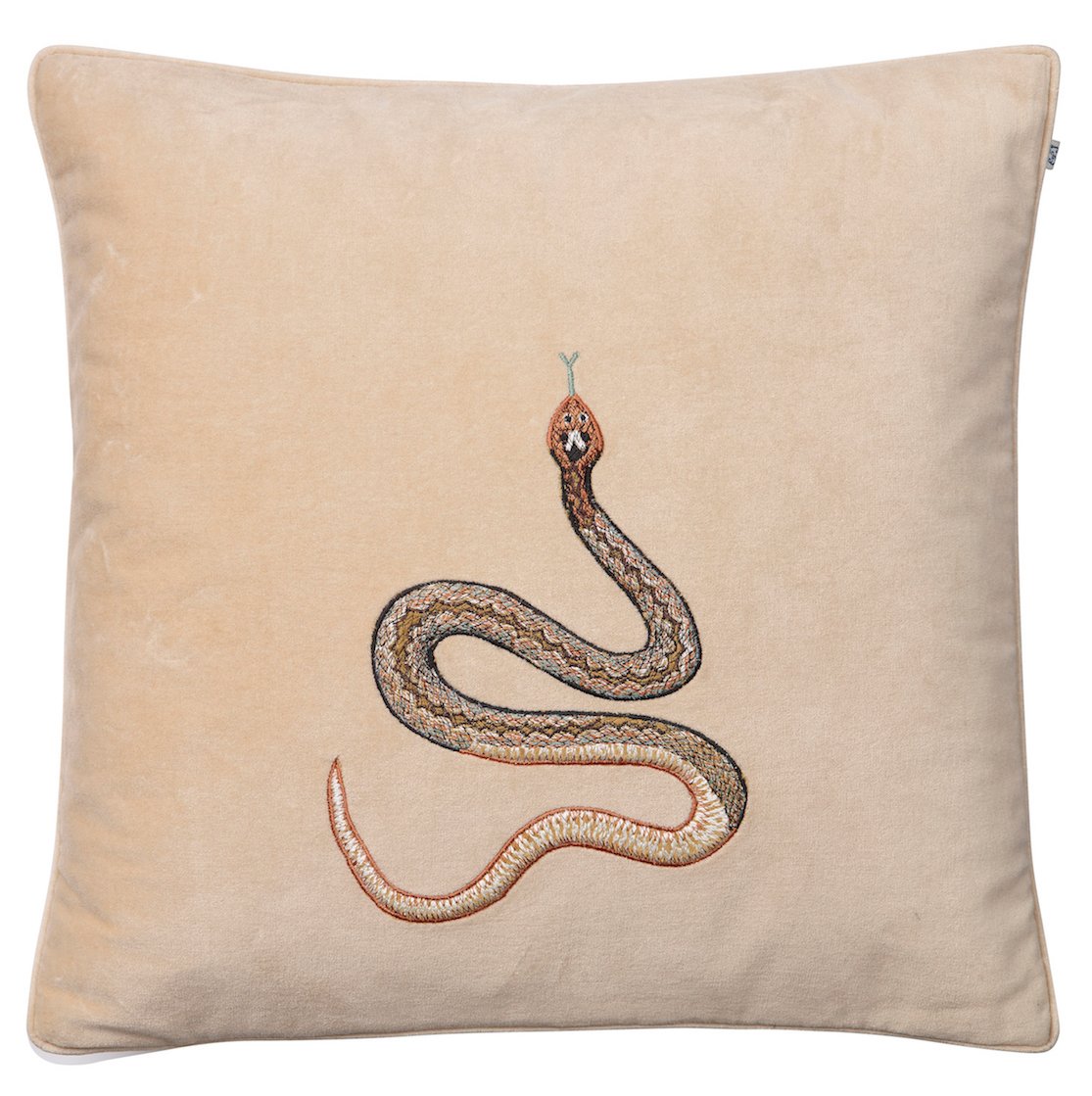 Chhatwal & Jonsson Embroidered Cobra putevar 50×50 cm Beige