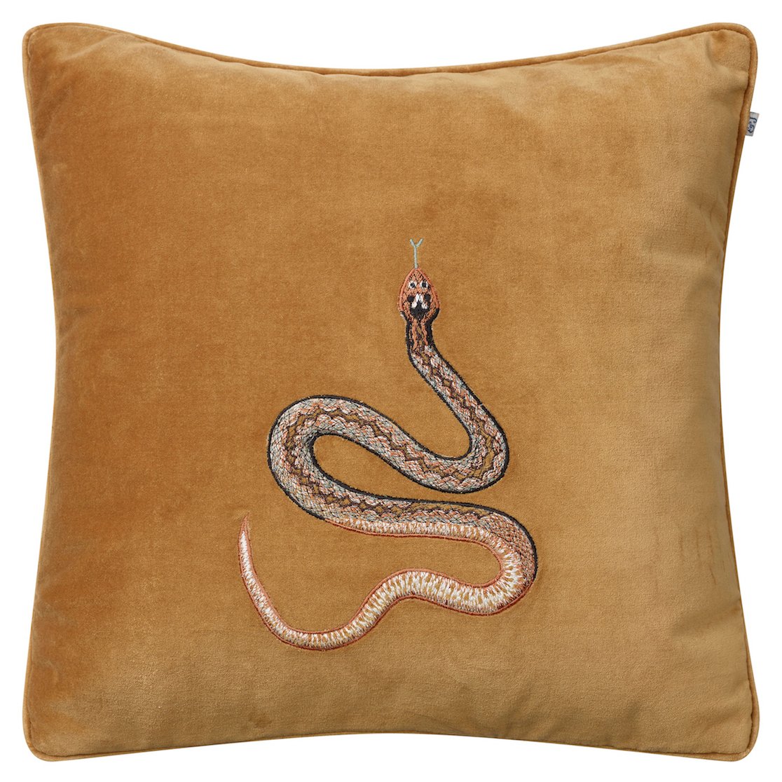 Chhatwal & Jonsson Embroidered Cobra putevar 50×50 cm Masala yellow