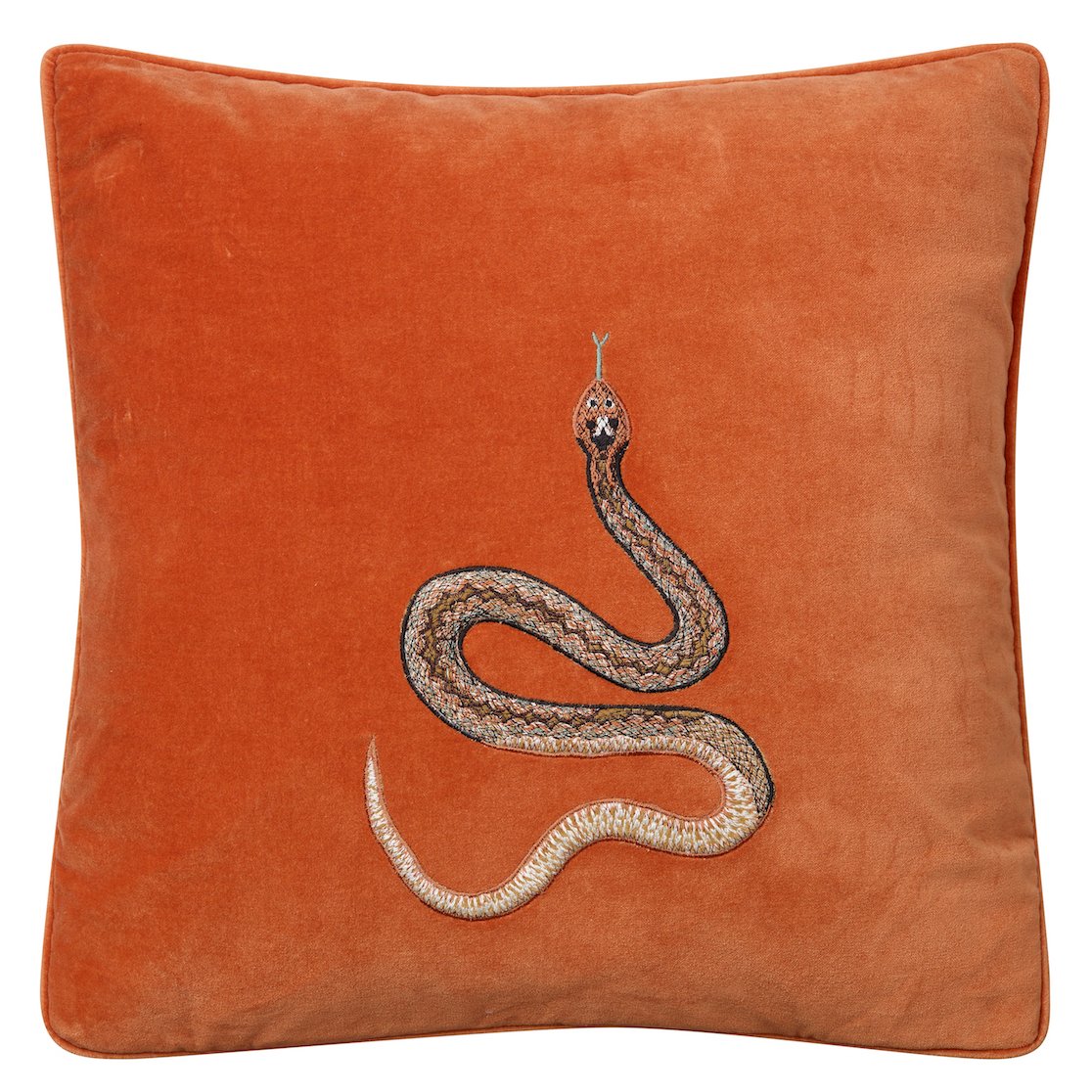 Chhatwal & Jonsson Embroidered Cobra putevar 50×50 cm Orange