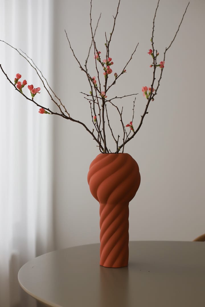 Twist Pillar vase 34 cm, Brick red Cooee Design