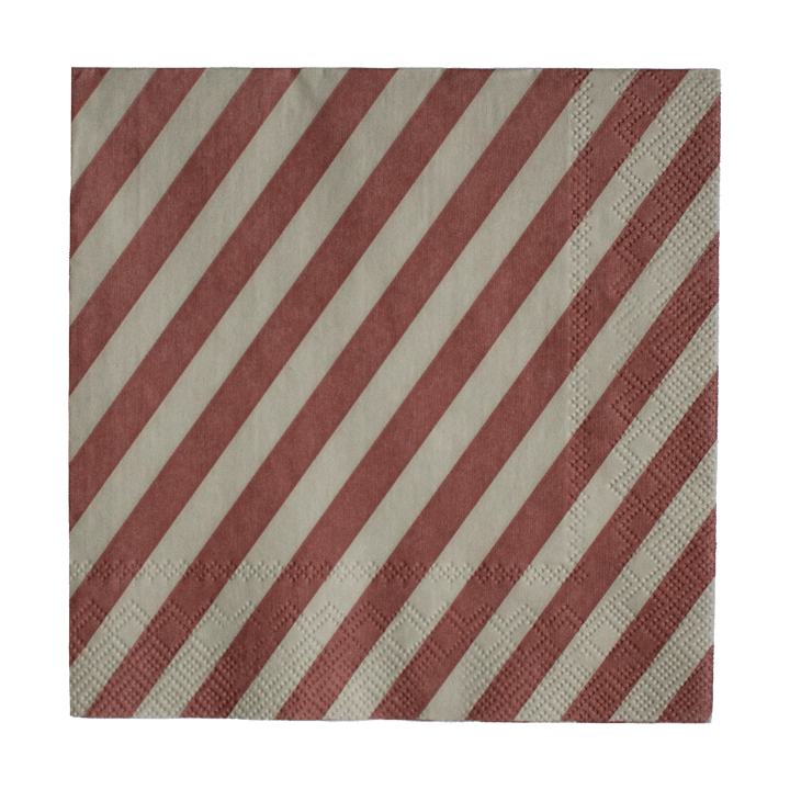 Stripe papirserviett 33x33 cm 20-pakn.
 - Dark red - DBKD