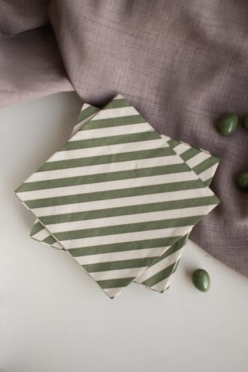 Stripe papirserviett 33x33 cm 20-pakn.
 - Green - DBKD