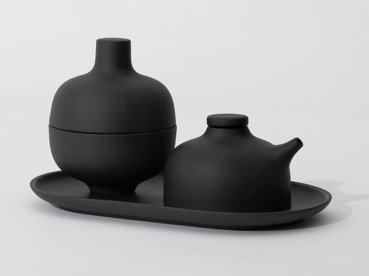 Sand tallerken oval 12,5 x 20 cm, Black clay Design House Stockholm