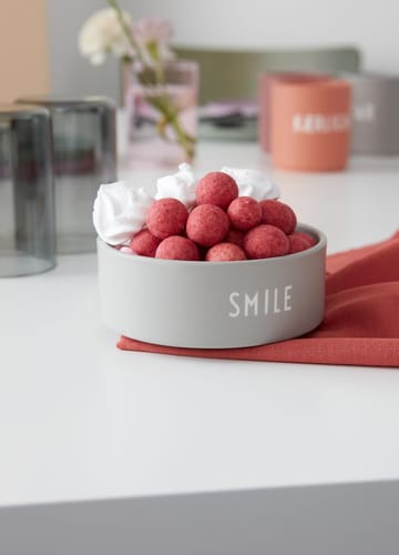 Design Letters snackskål Ø12 cm - Smile-grey - Design Letters