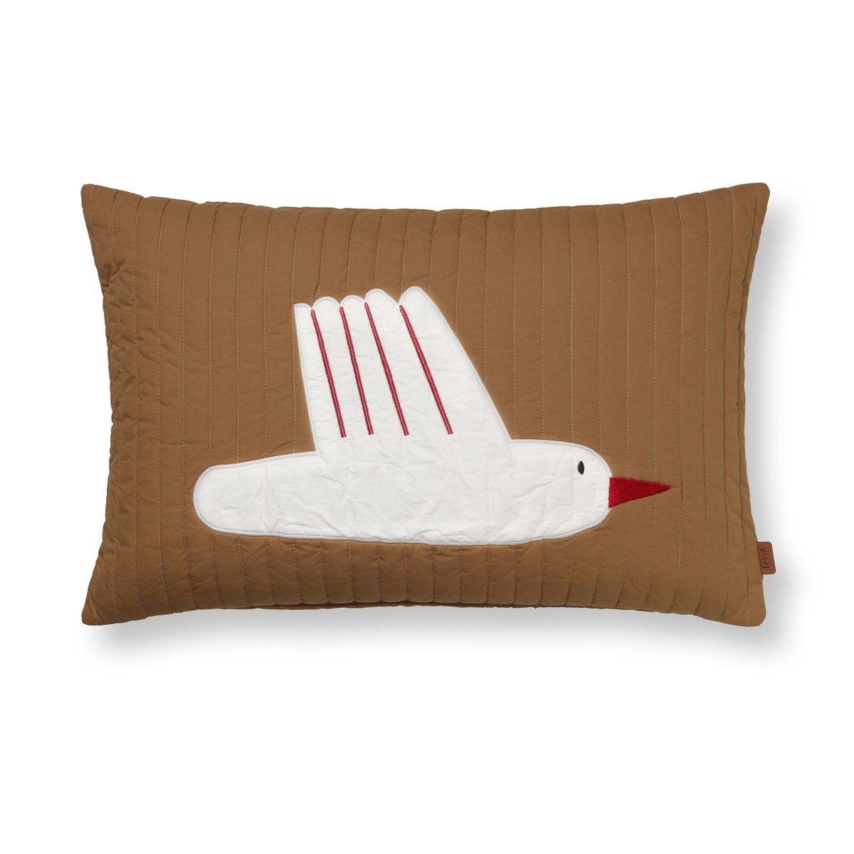 ferm LIVING Bird quiltet pute 60 x 40 cm Sugar kelp (brun)