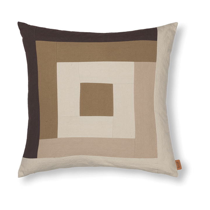 Border patchwork putetrekk 50x50 cm, Coffee-dark sand ferm LIVING