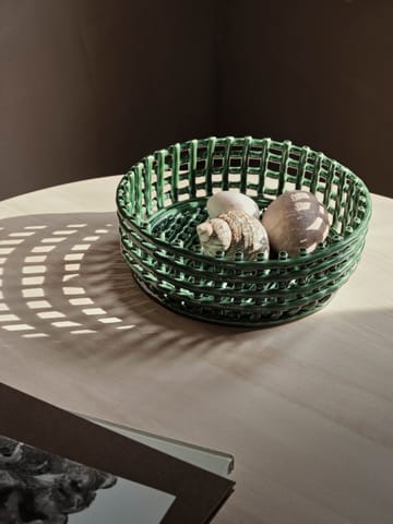 Ceramic fflettet skål - Emerald Green - ferm LIVING