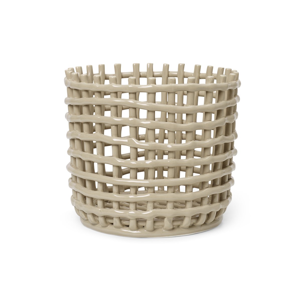 ferm LIVING Ceramic flettet kurv Ø23,5 cm Cashmere