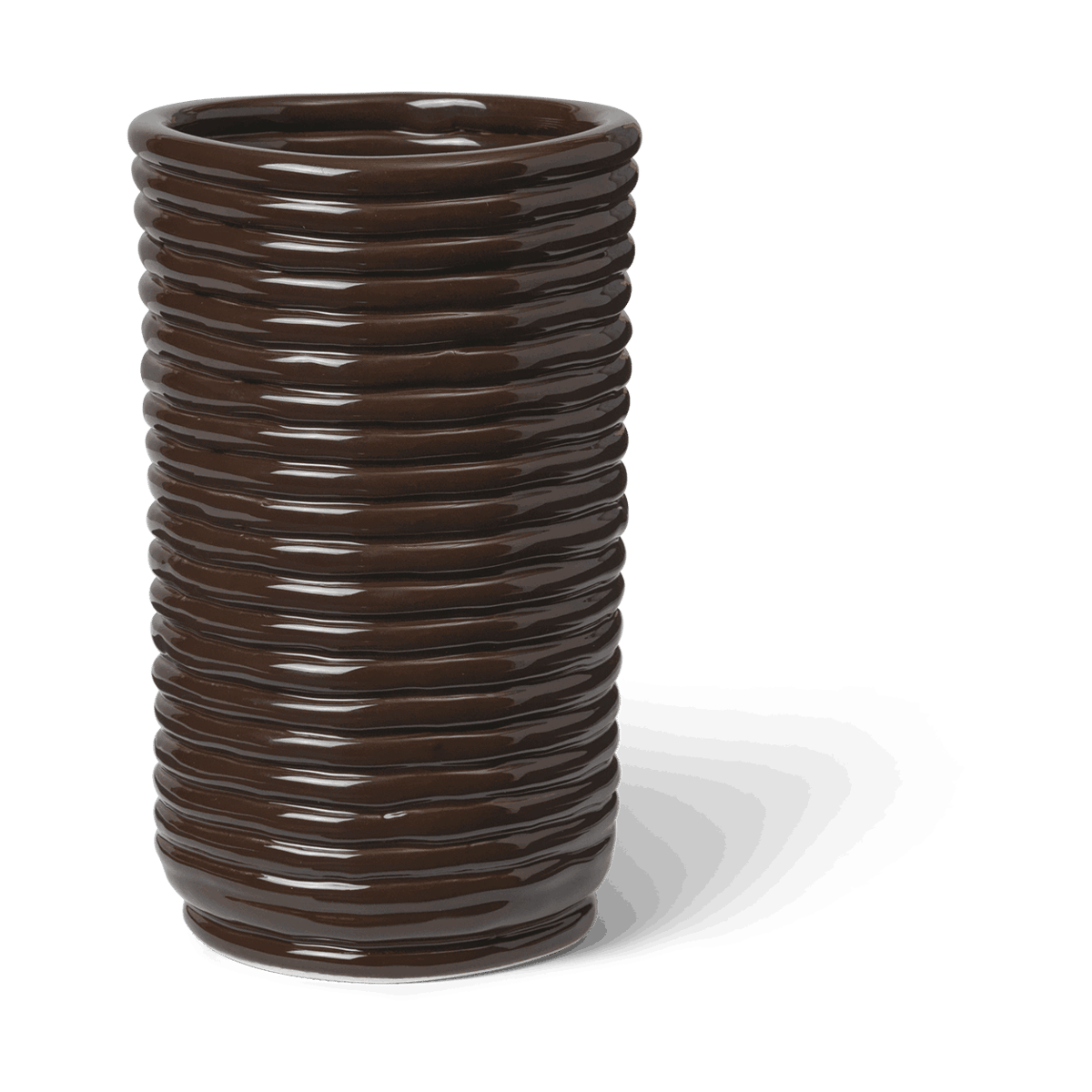 ferm LIVING Corduroy vase 21 cm Carob Brown