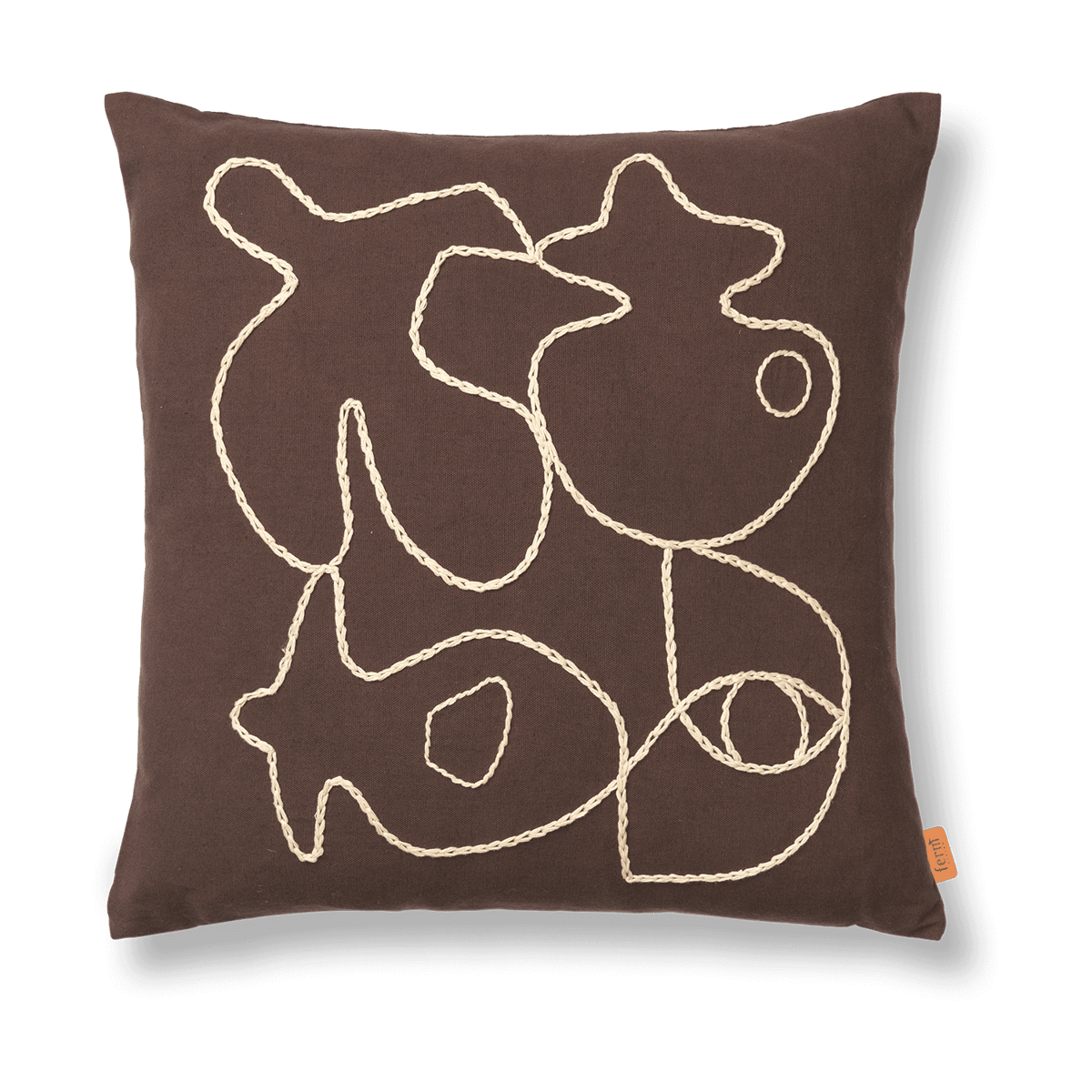 ferm LIVING Figure putetrekk 50 x 50 cm Coffee-Sand