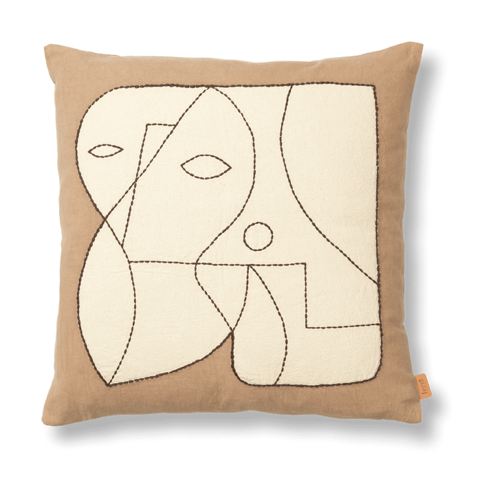 Figure putetrekk 50 x 50 cm - Dark Taupe-Off-white - Ferm LIVING