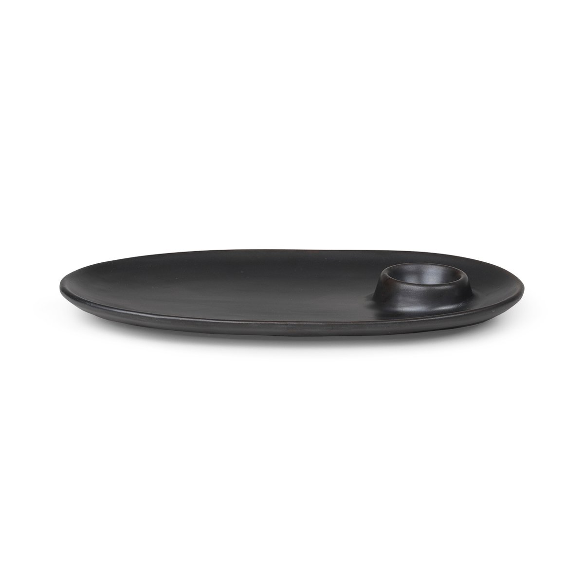 ferm LIVING Flow frokosttallerken 14×23,5 cm Black