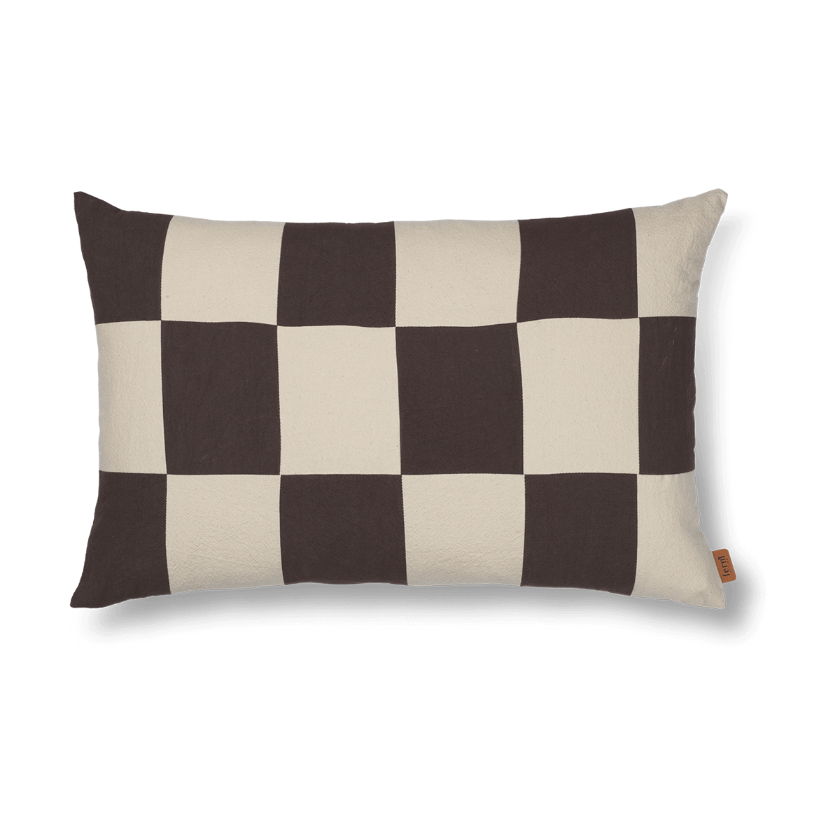 ferm LIVING Fold patchwork putetrekk 40×60 cm Coffee-undyed