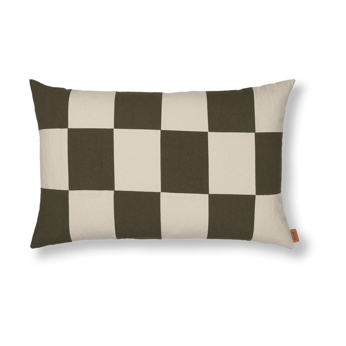 ferm LIVING Fold patchwork putetrekk 40×60 cm Dark Olive -undyed