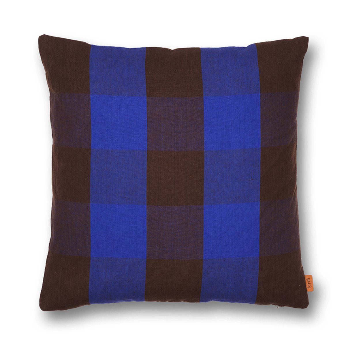 ferm LIVING Grand pute 50×50 cm Chocolate-bright blue