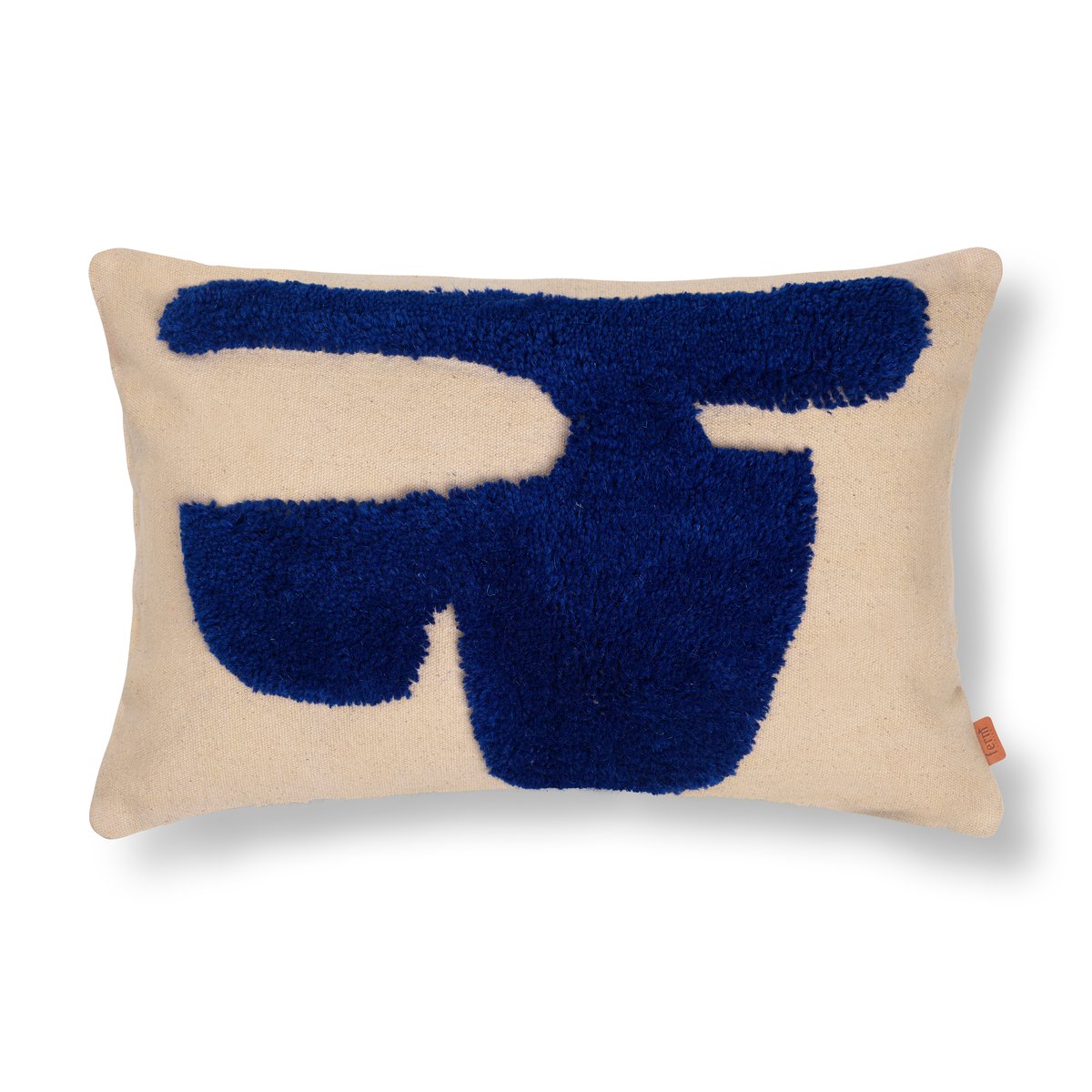 ferm LIVING Lay rektangulær pute 40 x 60 cm Sand / Bright Blue