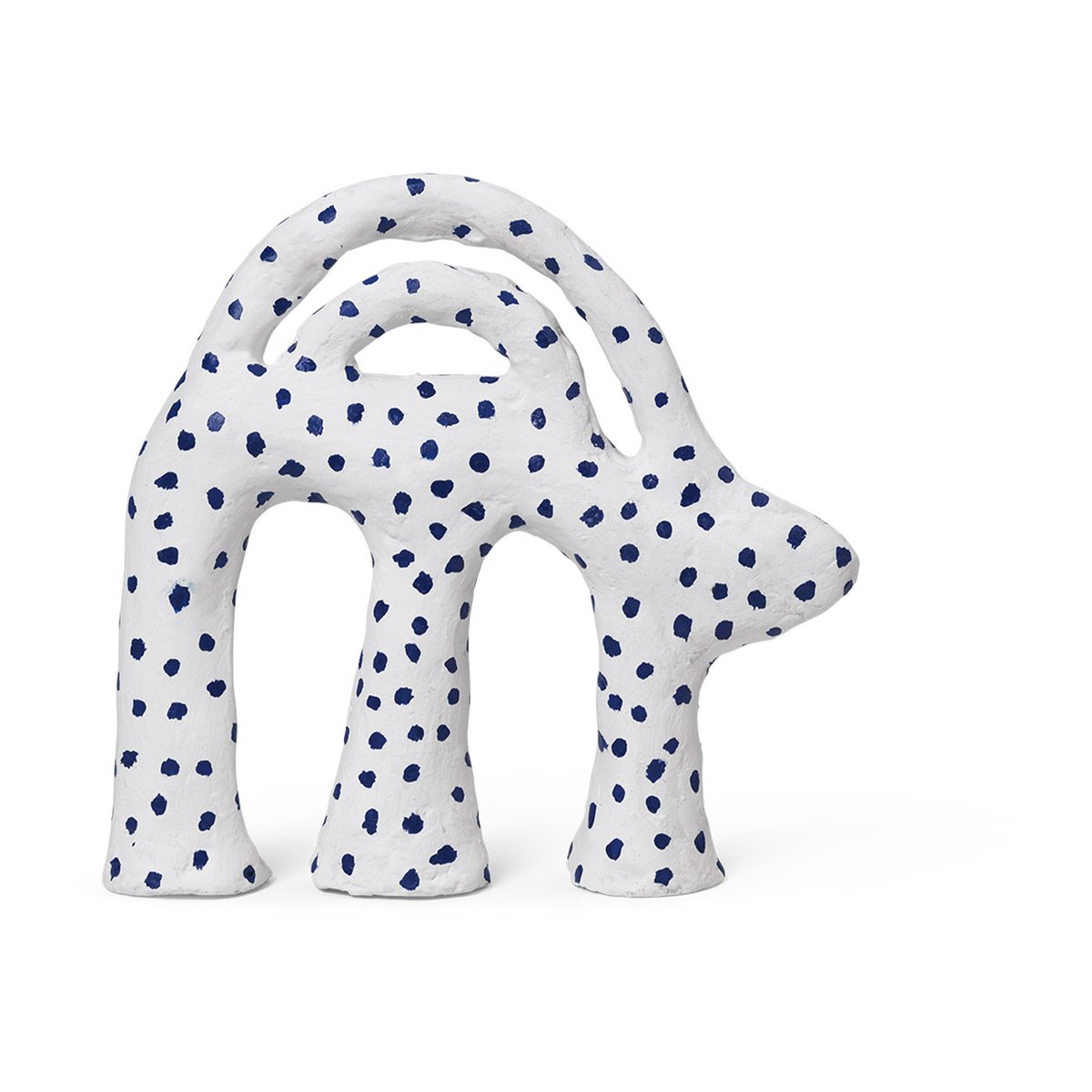 ferm LIVING Mumbo skulptur 14,5 x 18,5 cm White-blue