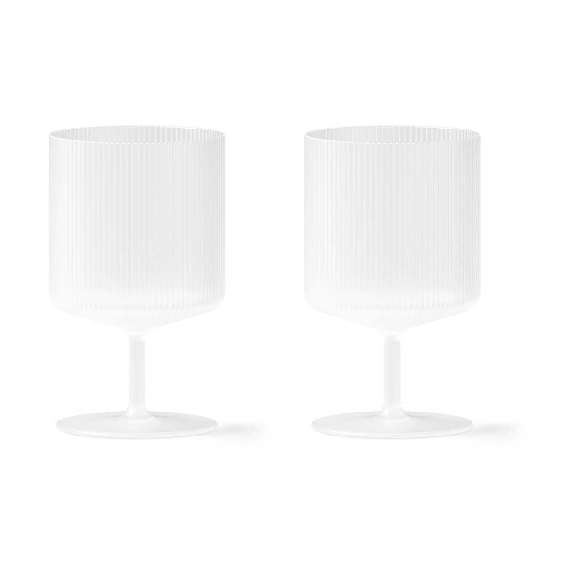 ferm LIVING Ripple vinglass 2-stk. Frosted