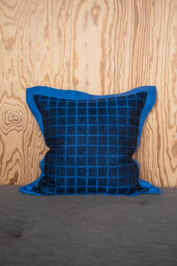 Rutete putetrekk 47 x 47 cm - Blue-black - Fine Little Day