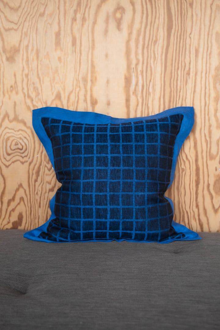 Rutete putetrekk 47 x 47 cm, Blue-black Fine Little Day