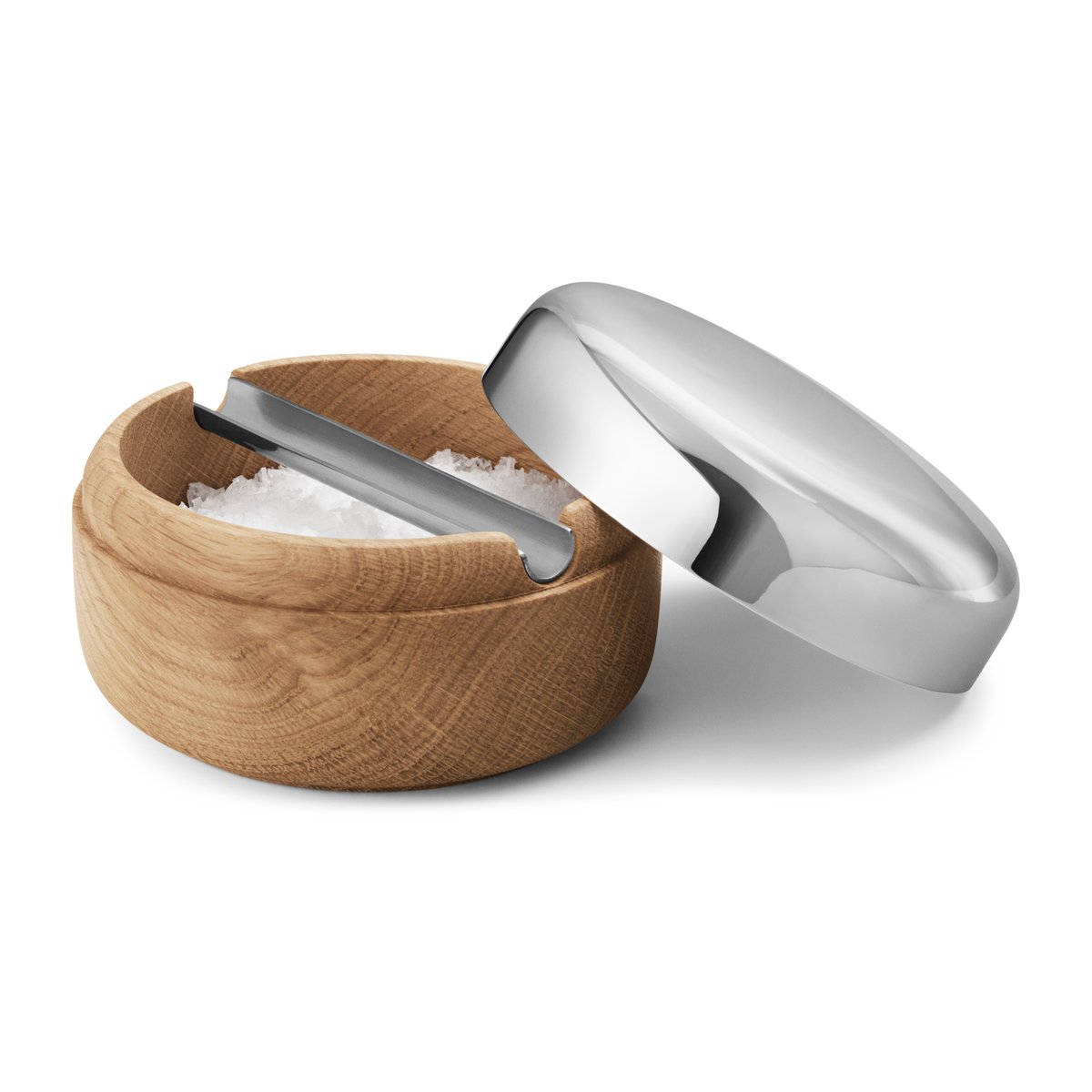 Georg Jensen Alfredo saltkar Ø 8,5 cm Eik-rustfritt stål