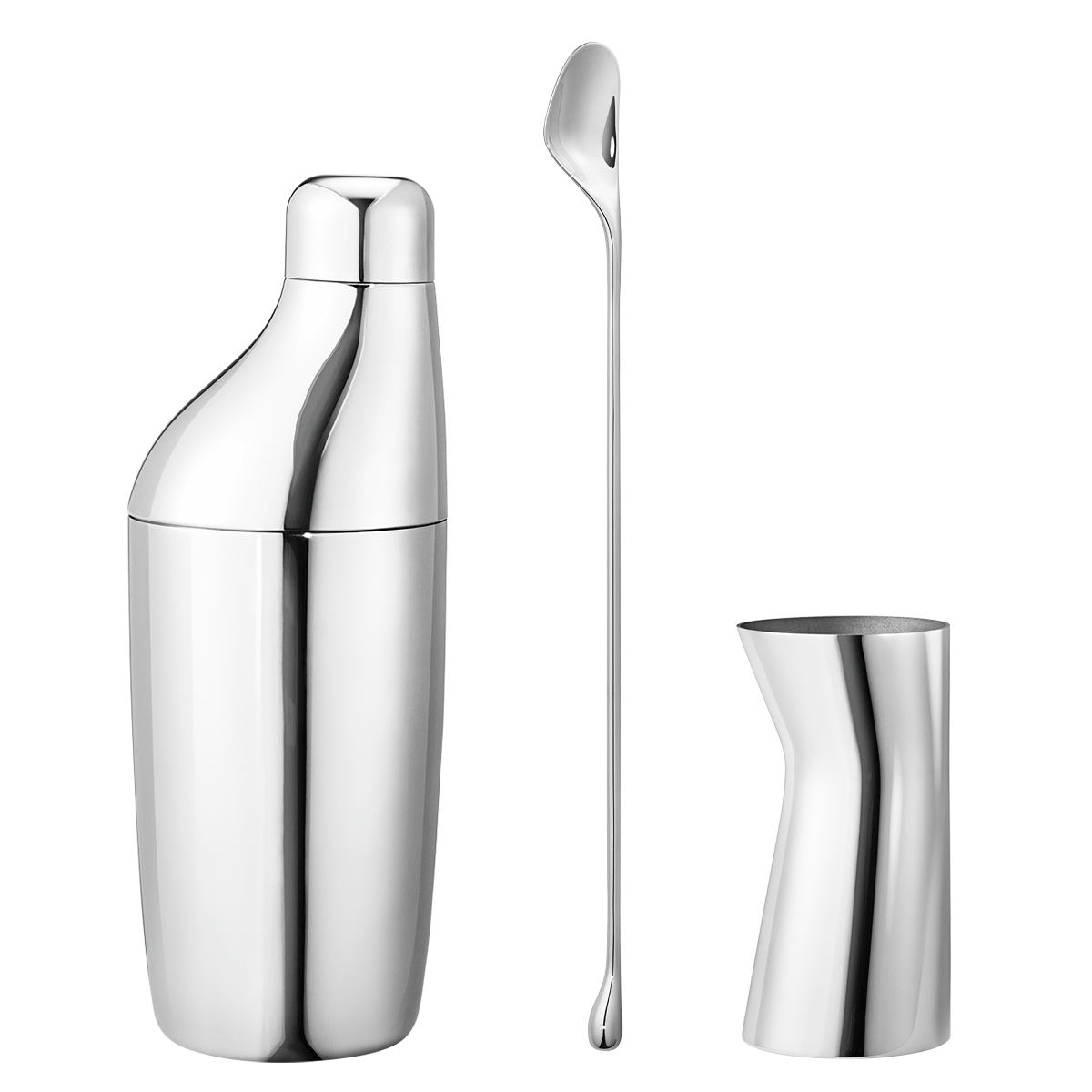 Georg Jensen Himmelsett shaker Barskje Måleglass Rustfritt stål