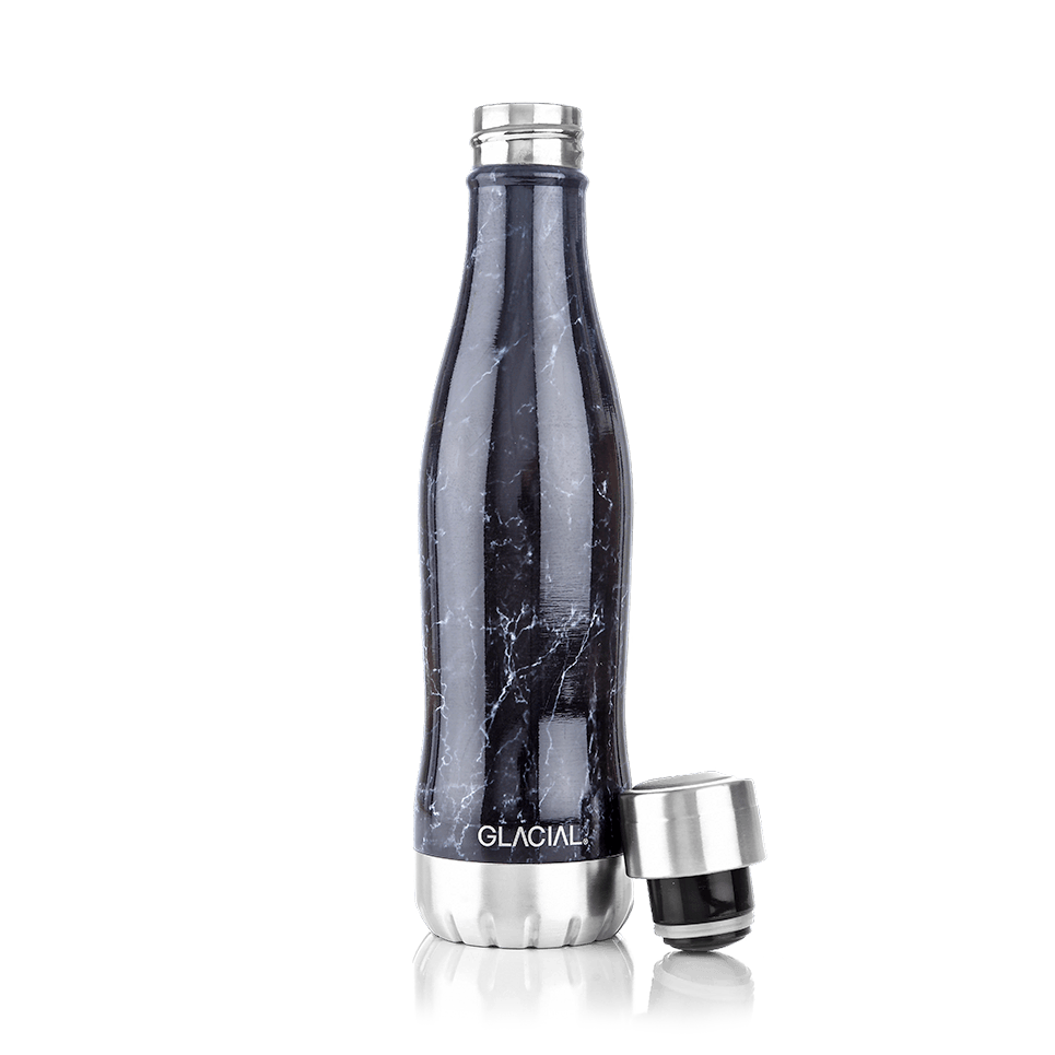 Glacial Glacial vannflaske 400 ml Black marble