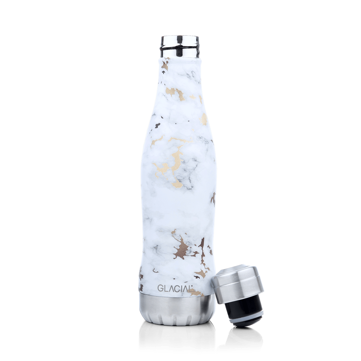 Glacial Glacial vannflaske 400 ml White golden marble